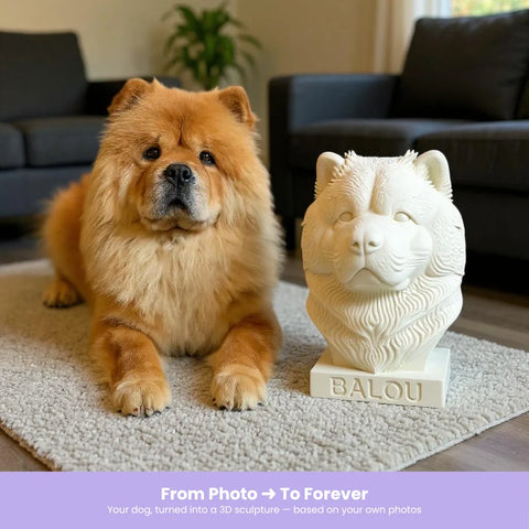 Custom Dog Sculpture – Personalized 3D Printed Sculpture of Your Dog